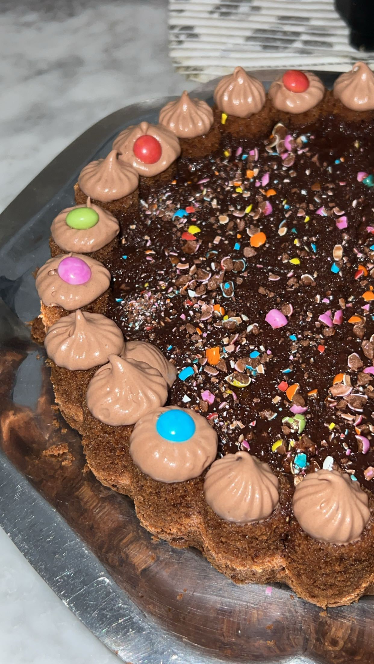 Cake chocolat mms