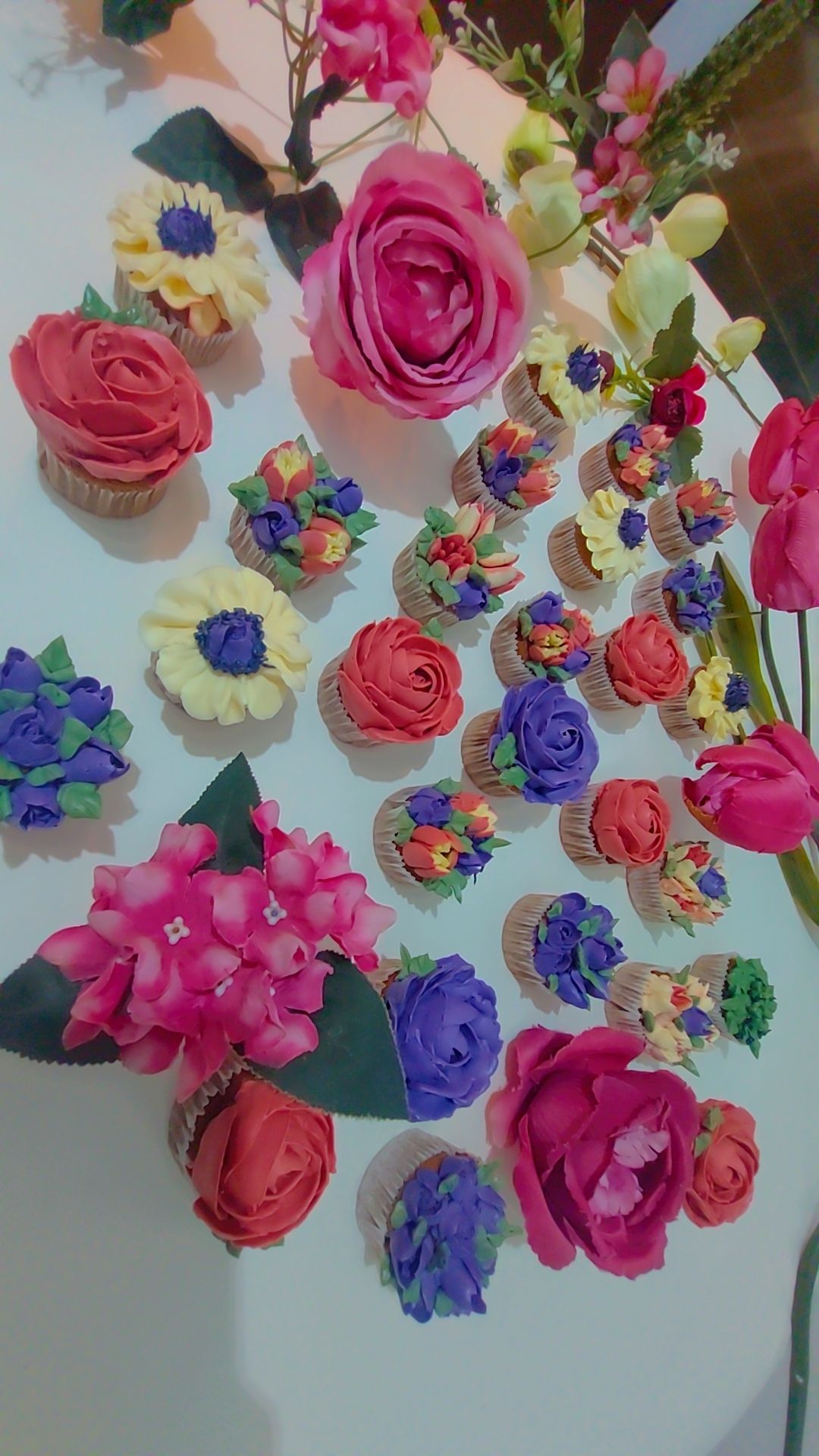 Bouquet cupcake en fleurs