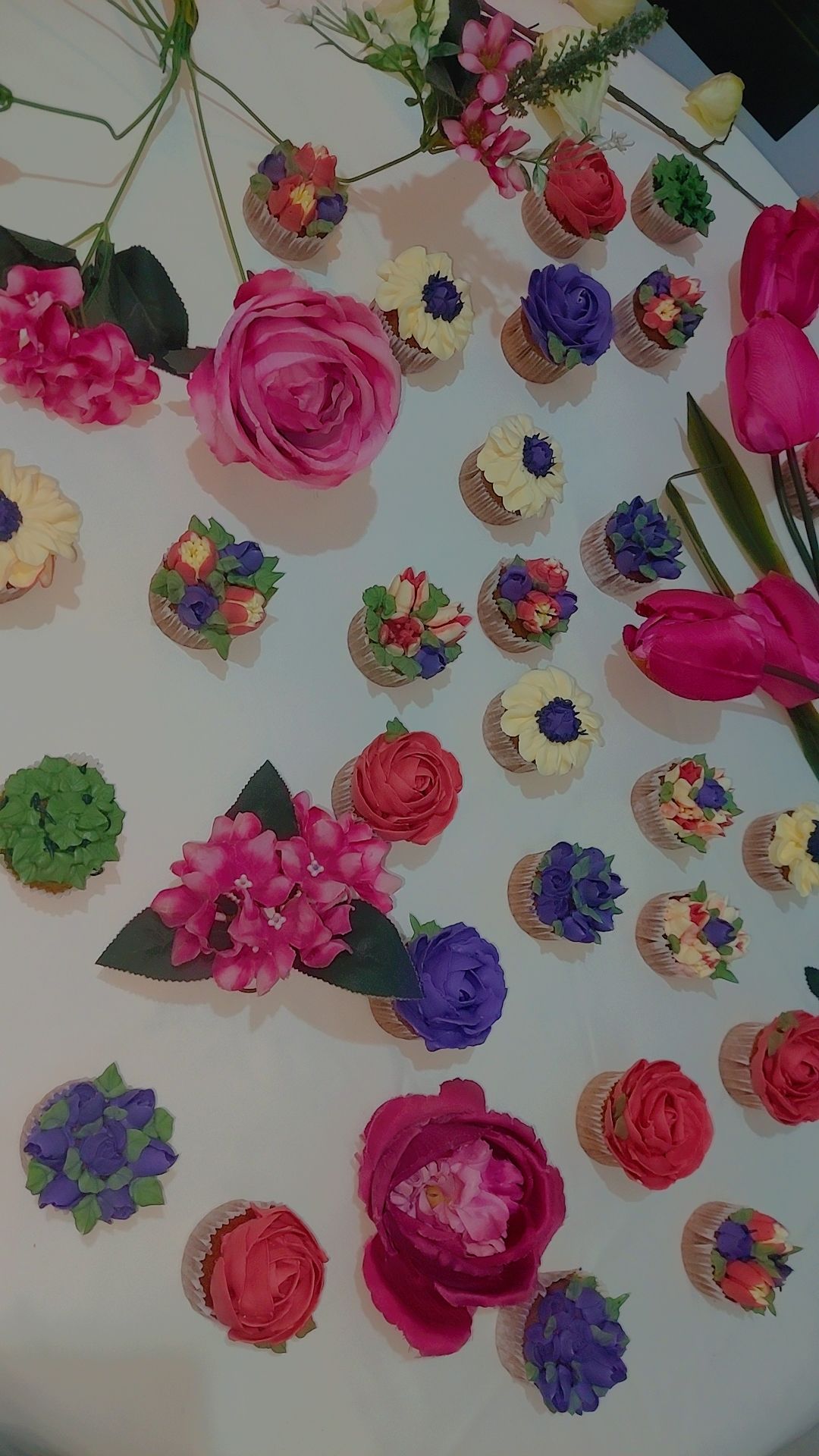 Bouquet cupcake en fleurs