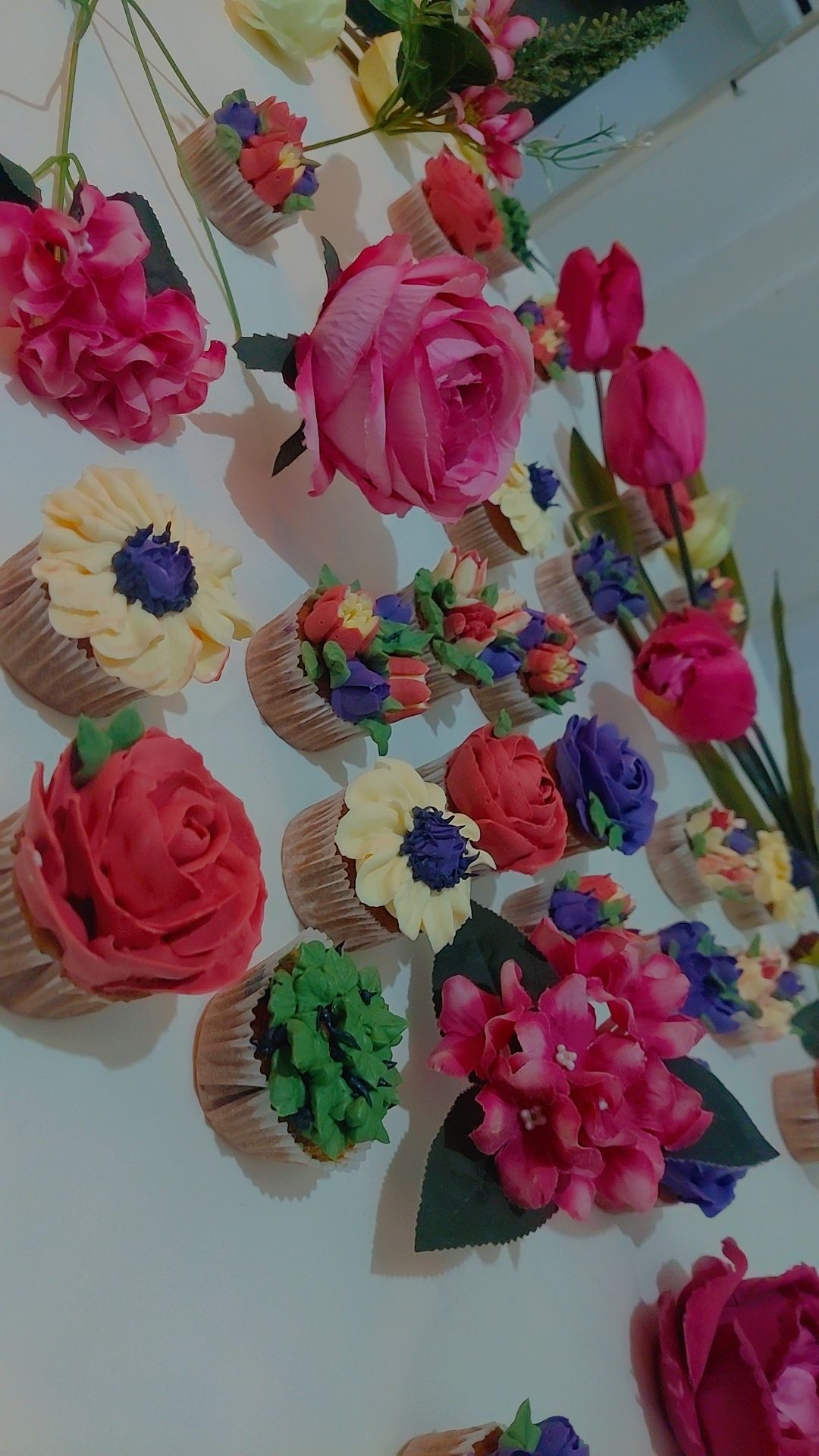 Bouquet cupcake en fleurs